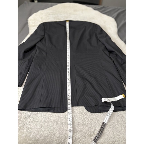 Canali Mens Black Stripes Wool Blazer Jacket Size‎ 42L EU 52L 2 Button - Picture 5 of 9